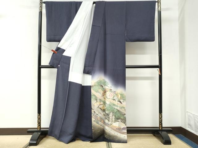 平和屋着物●豪華色留袖　作家物　寿光織　扇面優雅図　暈し染め　金糸　さが美扱い　正絹　逸品　CABK7480yc