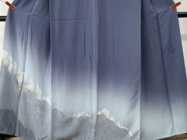 平和屋着物●日展作家　山本唯与志　レリーフ染　訪問着　樹林文　暈し染め　金彩　正絹　逸品　CABK7481yc