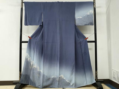 平和屋着物●日展作家　山本唯与志　レリーフ染　訪問着　樹林文　暈し染め　金彩　正絹　逸品　CABK7481yc