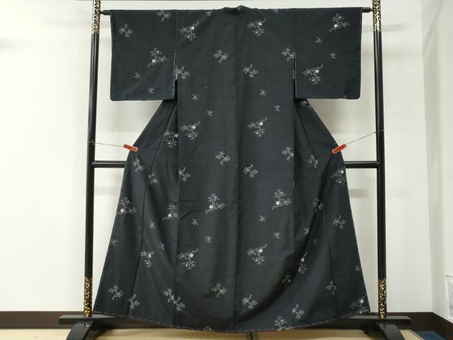 平和屋着物●上質な紬　枝花文　正絹　逸品　未使用　CABK7484yc