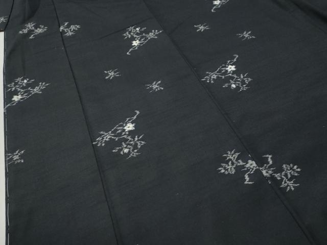 平和屋着物●上質な紬　枝花文　正絹　逸品　未使用　CABK7484yc