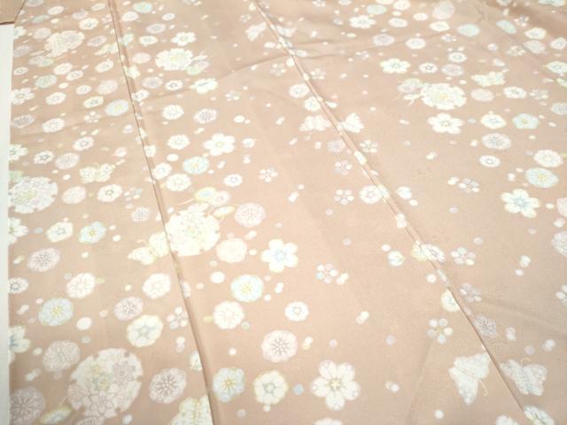 平和屋着物●上質な小紋　雪輪花蝶文　正絹　逸品　CABK7485yc