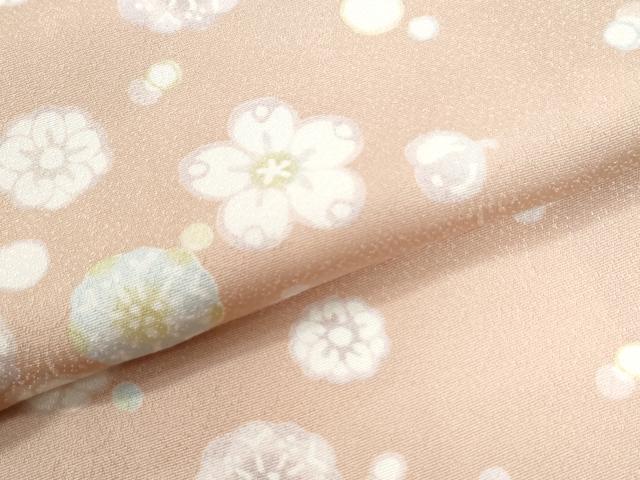平和屋着物●上質な小紋　雪輪花蝶文　正絹　逸品　CABK7485yc
