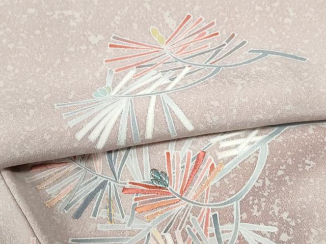 平和屋着物●訪問着　刺繍　霞松葉文　暈し染め　正絹　逸品　CABK7495yc