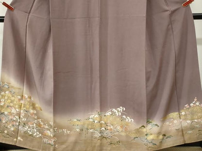 平和屋着物●訪問着　雲取り楓枝花文　暈し染め　金彩　正絹　逸品　CABK7499yc