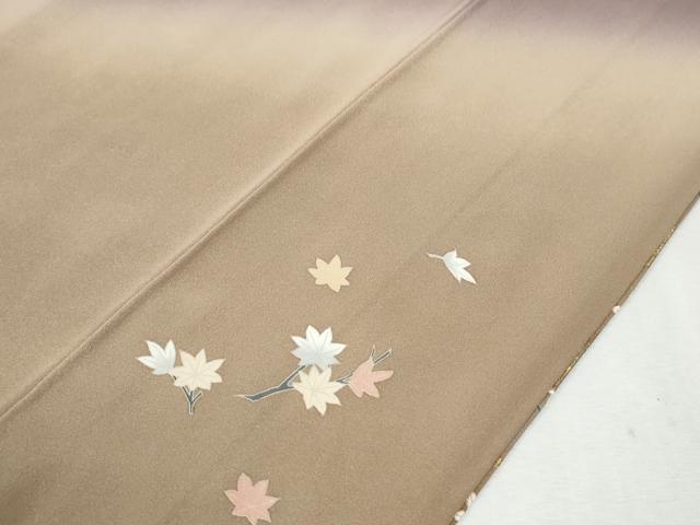 平和屋着物●訪問着　雲取り楓枝花文　暈し染め　金彩　正絹　逸品　CABK7499yc