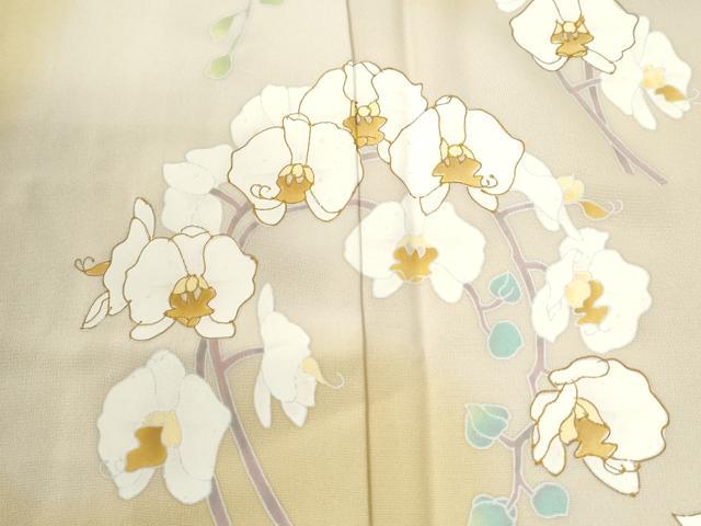 平和屋着物●訪問着　胡蝶蘭　カトレア　暈し染め　金彩　正絹　逸品　CABK7500yc