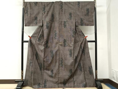 平和屋着物●本場大島紬　9マルキ　草花文　ロング丈　正絹　逸品　未使用　CABK7501yc