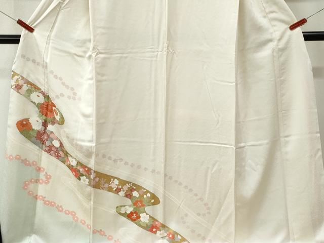 平和屋着物●訪問着　刺繍　菊花文　金彩　ロング丈　正絹　逸品　CABK7502yc