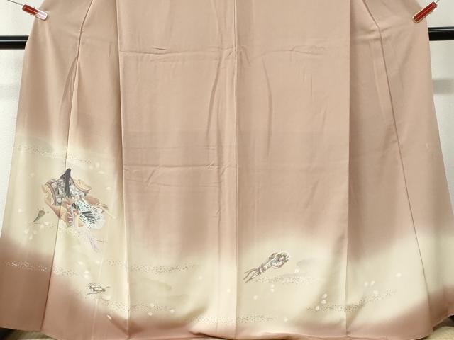 平和屋着物●豪華色留袖　作家物　十二単　檜扇花文　暈し染め　金彩　正絹　逸品　CABK7503yc