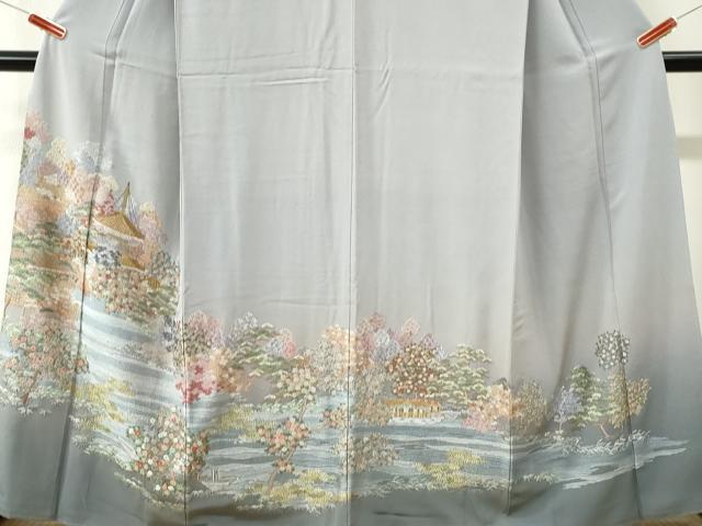 平和屋着物●豪華色留袖　駒刺繍　霞京風景文　暈し染め　正絹　逸品　CABK7504yc