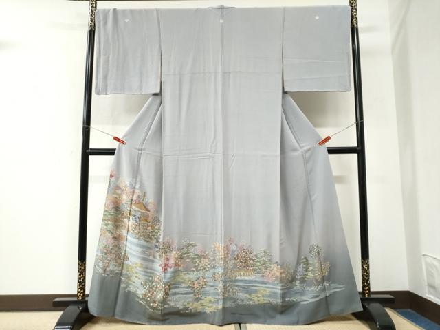 平和屋着物●豪華色留袖　駒刺繍　霞京風景文　暈し染め　正絹　逸品　CABK7504yc