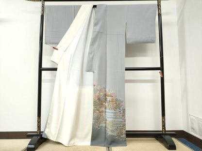 平和屋着物●豪華色留袖　駒刺繍　霞京風景文　暈し染め　正絹　逸品　CABK7504yc
