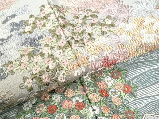 平和屋着物●豪華色留袖　駒刺繍　霞京風景文　暈し染め　正絹　逸品　CABK7504yc