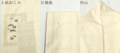 平和屋着物●訪問着　結城紬　80亀甲　短冊重ね松竹梅　正絹　逸品　CABK7505yc