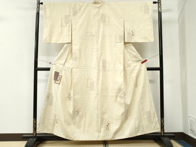 平和屋着物●訪問着　結城紬　80亀甲　短冊重ね松竹梅　正絹　逸品　CABK7505yc