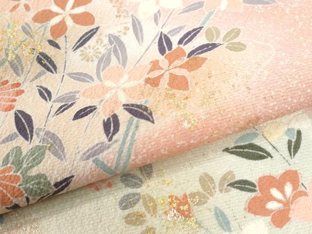 平和屋着物●訪問着　網目草花文　暈し染め　金彩　正絹　逸品　CABK7506yc
