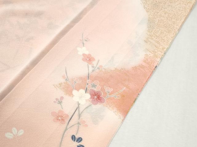 平和屋着物●訪問着　網目草花文　暈し染め　金彩　正絹　逸品　CABK7506yc