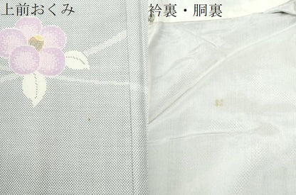平和屋着物●本場大島紬　白大島　9マルキ　舞花文　正絹　逸品　未使用　CABK7507yc