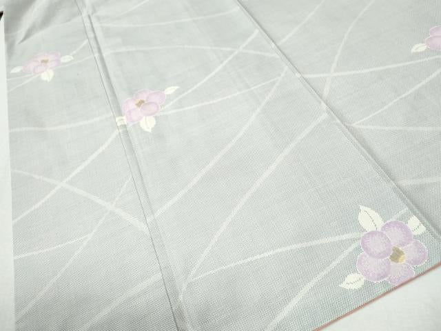 平和屋着物●本場大島紬　白大島　9マルキ　舞花文　正絹　逸品　未使用　CABK7507yc