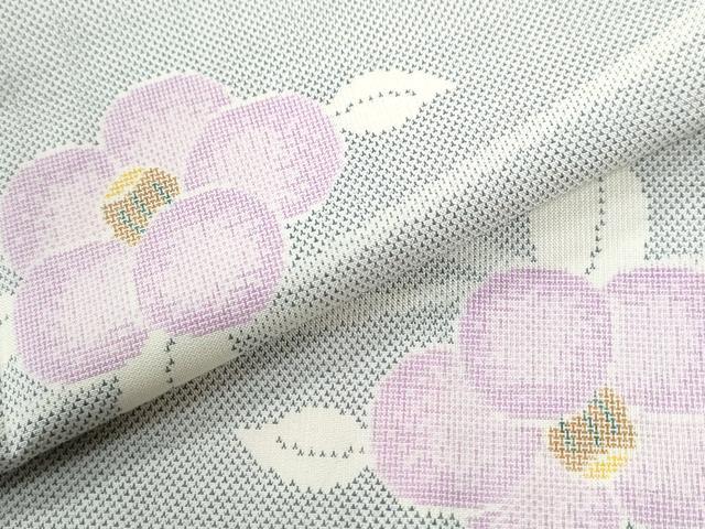 平和屋着物●本場大島紬　白大島　9マルキ　舞花文　正絹　逸品　未使用　CABK7507yc