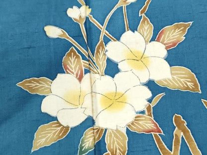 平和屋着物●訪問着　紬地　枝花文　正絹　逸品　CABK7508yc