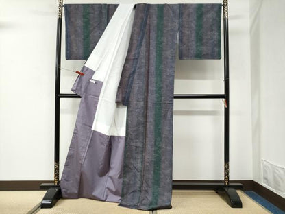 平和屋着物●上質な紬　花唐草文　まるやま扱い　ロング丈　正絹　逸品　未使用　CABK7510yc