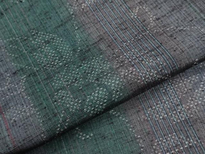 平和屋着物●上質な紬　花唐草文　まるやま扱い　ロング丈　正絹　逸品　未使用　CABK7510yc