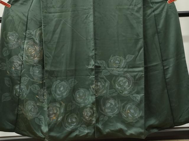 平和屋着物●訪問着　刺繍　地紋起こし　薔薇　金彩　正絹　逸品　CABK7513yc