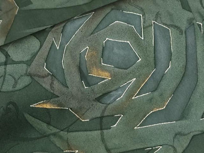 平和屋着物●訪問着　刺繍　地紋起こし　薔薇　金彩　正絹　逸品　CABK7513yc