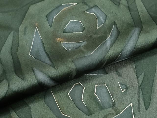 平和屋着物●訪問着　刺繍　地紋起こし　薔薇　金彩　正絹　逸品　CABK7513yc
