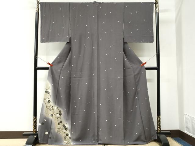 平和屋着物●訪問着　流水枝梅文　暈し染め　金彩　正絹　逸品　未使用　CABK7514yc