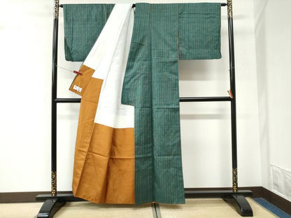 平和屋着物●上質な紬　縞　やまと誂製　正絹　逸品　CABK7515yc