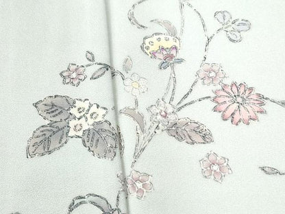 平和屋着物●訪問着　枝花文　正絹　逸品　CABK7516yc