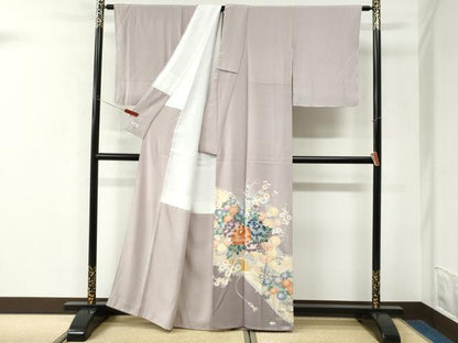 平和屋着物●色留訪問着　牡丹花籠文　暈し染め　金彩　正絹　逸品　CABK7517yc