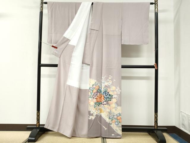 平和屋着物●色留訪問着　牡丹花籠文　暈し染め　金彩　正絹　逸品　CABK7517yc