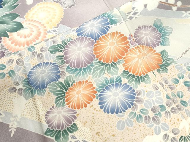 平和屋着物●色留訪問着　牡丹花籠文　暈し染め　金彩　正絹　逸品　CABK7517yc