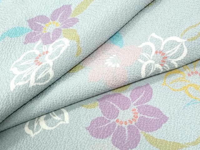 平和屋着物●上質な小紋　草花文　正絹　逸品　CABK7519yc