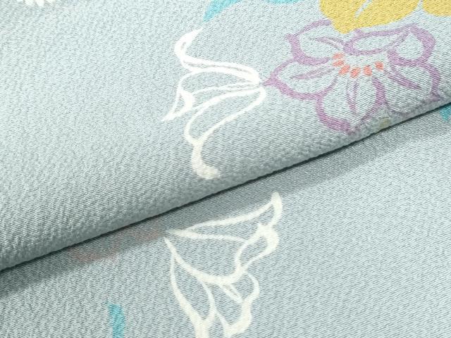 平和屋着物●上質な小紋　草花文　正絹　逸品　CABK7519yc