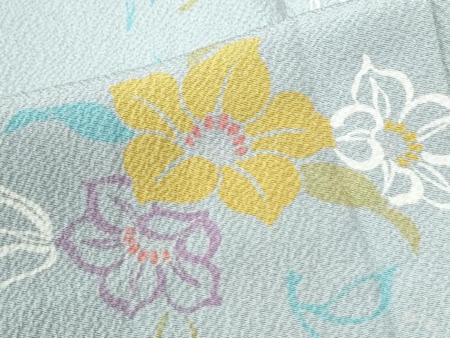 平和屋着物●上質な小紋　草花文　正絹　逸品　CABK7519yc