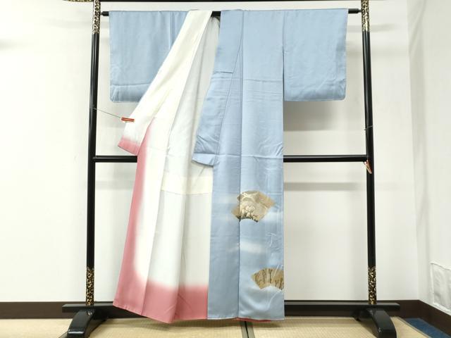平和屋着物●訪問着　地紙草花文　金彩　正絹　逸品　未使用　CABK7523yc