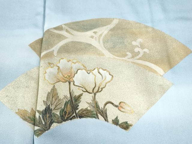 平和屋着物●訪問着　地紙草花文　金彩　正絹　逸品　未使用　CABK7523yc
