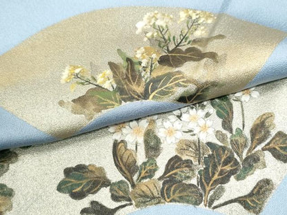 平和屋着物●訪問着　地紙草花文　金彩　正絹　逸品　未使用　CABK7523yc