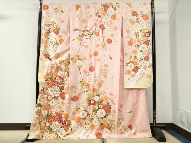 平和屋着物●豪華振袖　束ね熨斗毬牡丹花文　金彩　正絹　逸品　CABK7529yc