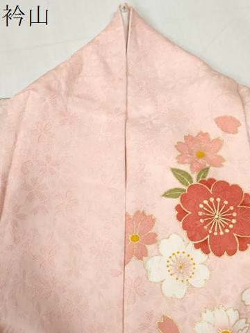 平和屋着物●豪華振袖　束ね熨斗毬牡丹花文　金彩　正絹　逸品　CABK7529yc