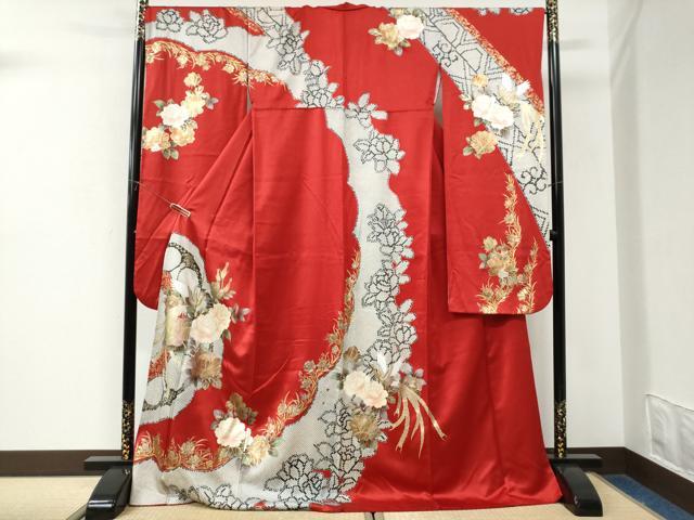 平和屋着物●豪華振袖　鳳凰牡丹花文　金彩　正絹　逸品　CABK7536yc