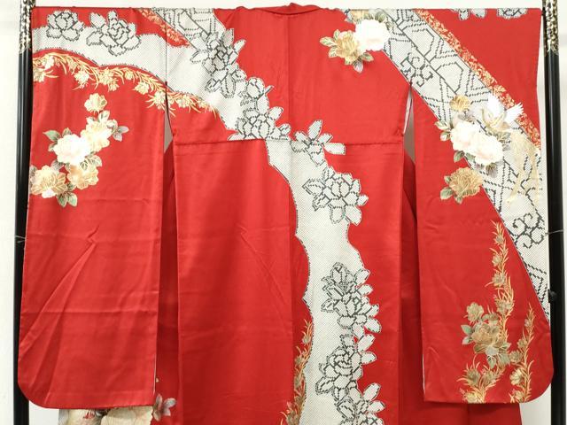 平和屋着物●豪華振袖　鳳凰牡丹花文　金彩　正絹　逸品　CABK7536yc