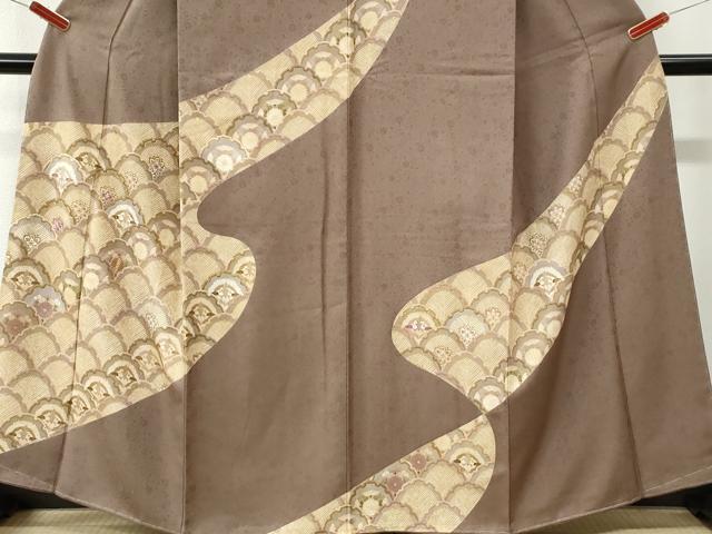 平和屋着物●訪問着　駒刺繍　雪輪松葉青海波双鶴花文　金彩　ますいわ屋扱い　正絹　逸品　未使用　CABK7538yc