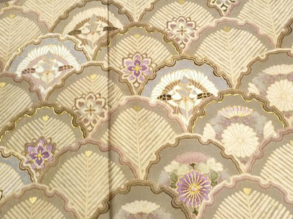 平和屋着物●訪問着　駒刺繍　雪輪松葉青海波双鶴花文　金彩　ますいわ屋扱い　正絹　逸品　未使用　CABK7538yc