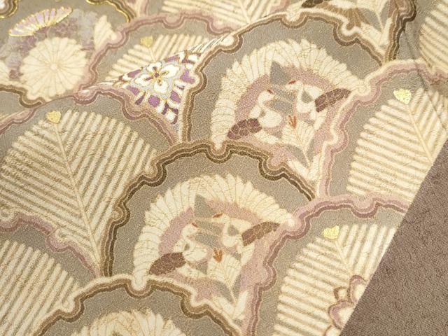 平和屋着物●訪問着　駒刺繍　雪輪松葉青海波双鶴花文　金彩　ますいわ屋扱い　正絹　逸品　未使用　CABK7538yc